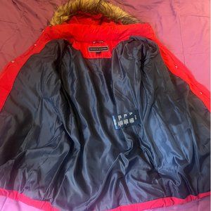 Red Tommy Hilfiger Puffer Winter Coat